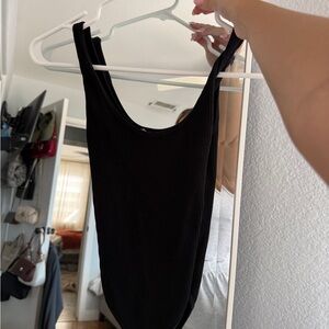 Zara Black Ribbed Bodysuit